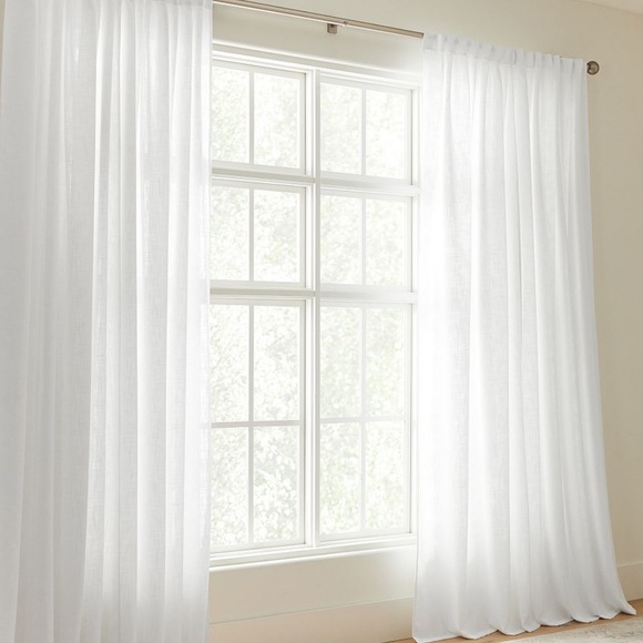 Pottery Barn Brixton Textured Curtain - Set Of 2 white 50x84